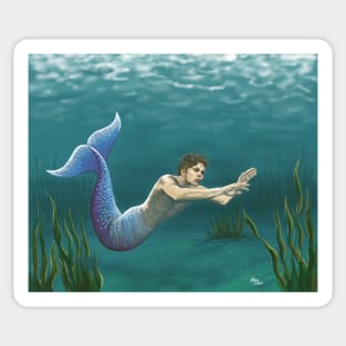 Merman underwater Sticker